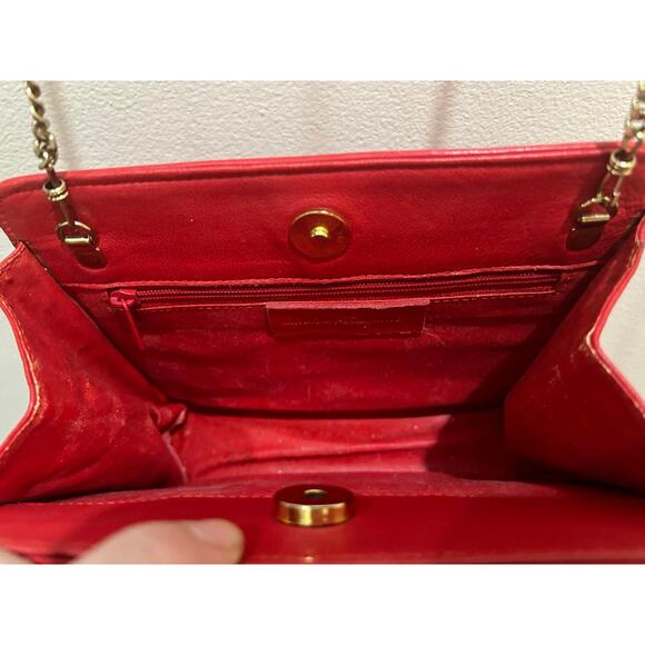 Vintage Salvatore Ferragamo Crossbody Clutch w/ scattered gold hardware - Picture 9 of 10